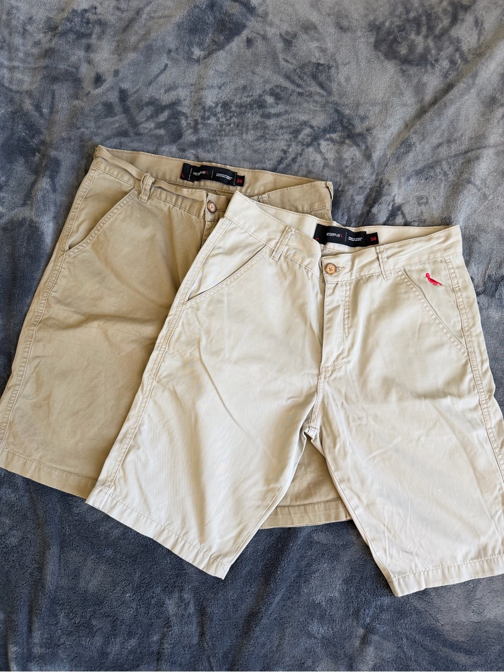 Reserva Men’s Chino Shorts Size 38 Beige & Khaki 2 Piece Bundle Lot